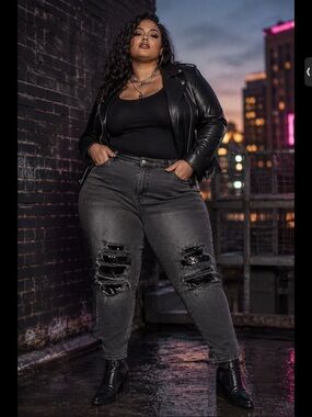 torrid Black Boyfriend Straight Vintage Stretch Jeans,NWOT